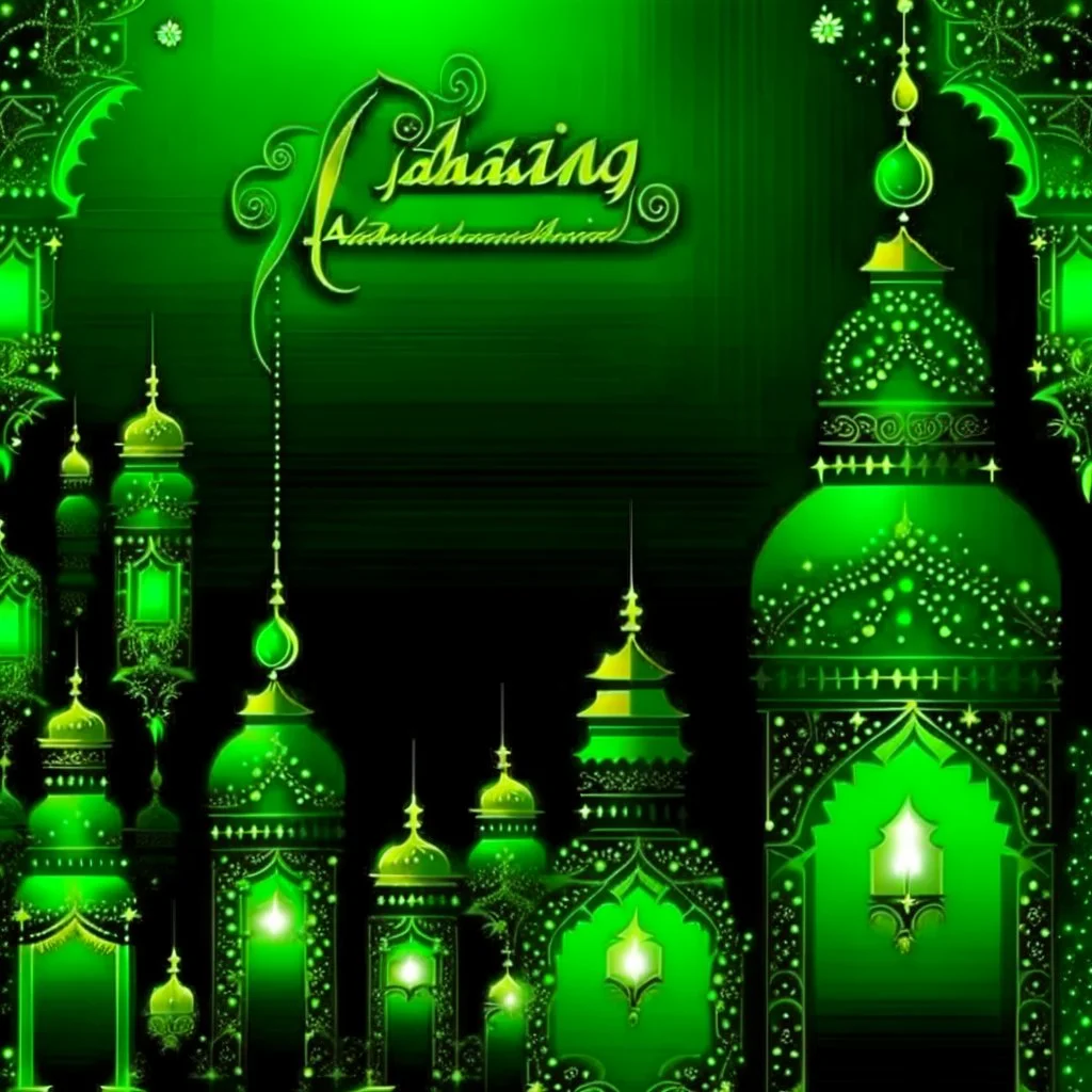 Green sparking ramadan's greetings