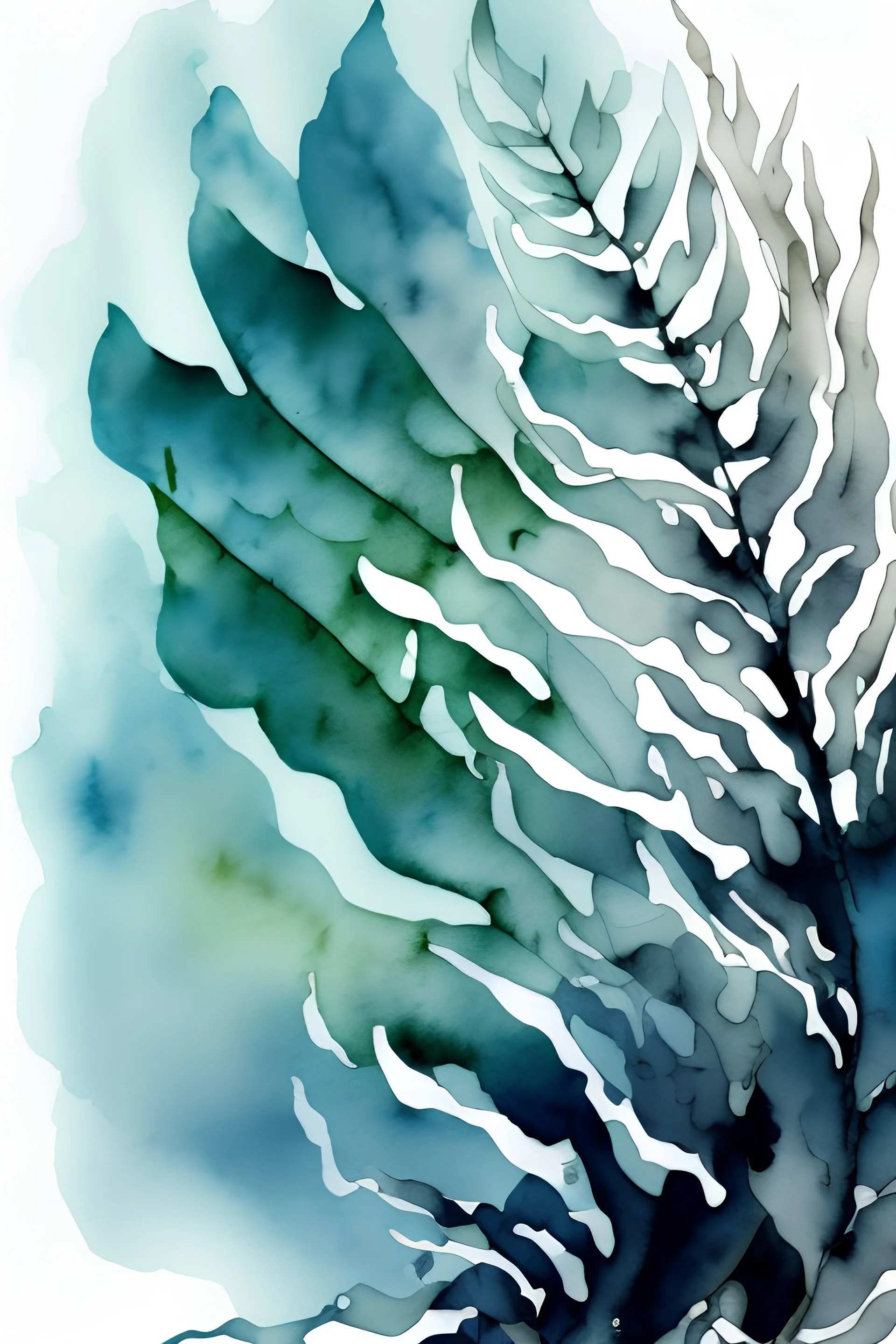 background Seaweed in watercolor form