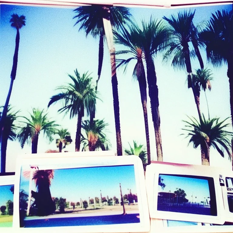 palm trees and polaroids