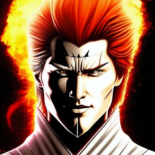 "Ichigo Kurosaki, Large Scale Head and Shoulders Portrait, 8K Resolution Portrait by Tite Kubo, pinterest, mangá style."