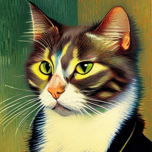 Portrait of a cat by Van Gogh