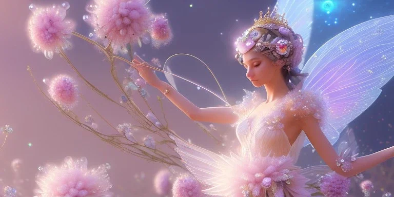 crystal subtle flower in a galactic ambiance beautiful fairy, transparent, delicate colors, in the foreground, full of details, smooth，soft light atmosphere, light effect，vaporwave colorful, concept art, smooth, extremely sharp detail, finely tuned detail, ultra high definition, 8 k, unreal engine 5, ultra sharp focus