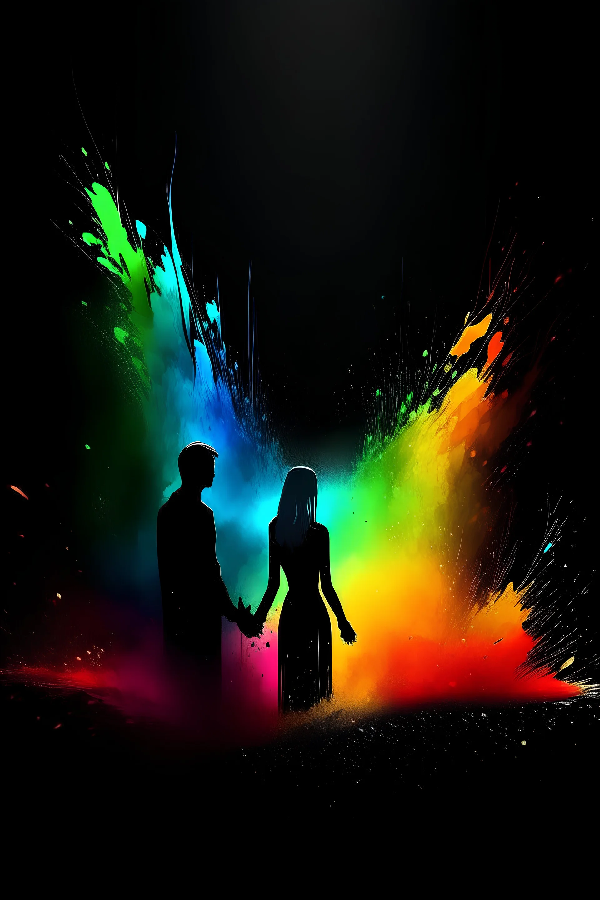 Visual representation of divorce colourful darkness high definition deep