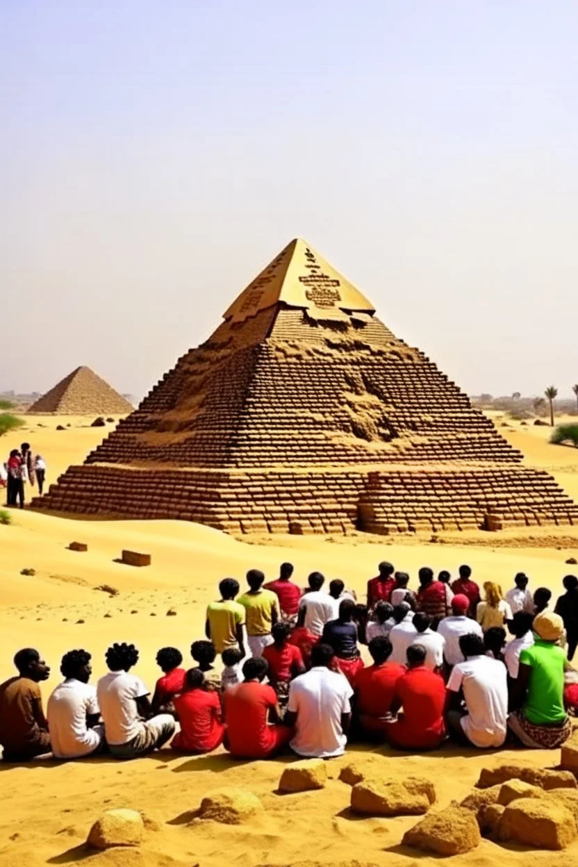 Sudan, pyramids, tourists