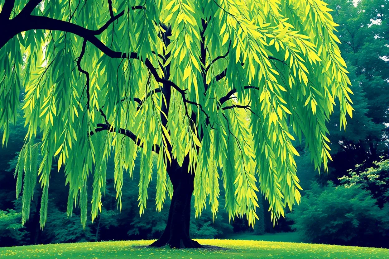 pop art pixels 1000 images willow leaves tree abstract