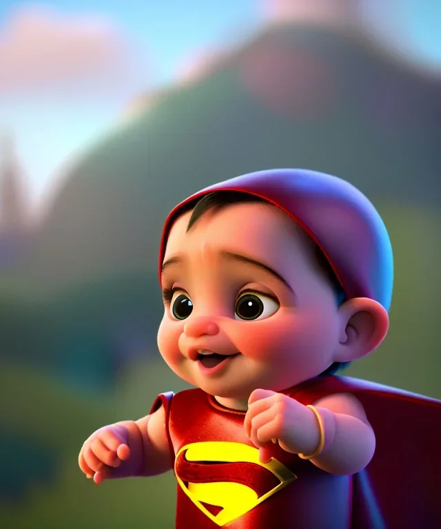 Baby superhero suit, full body, bokeh