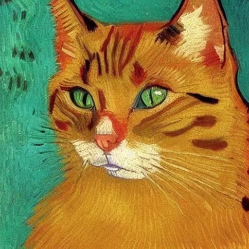 Portrait of a cat by Van Gogh