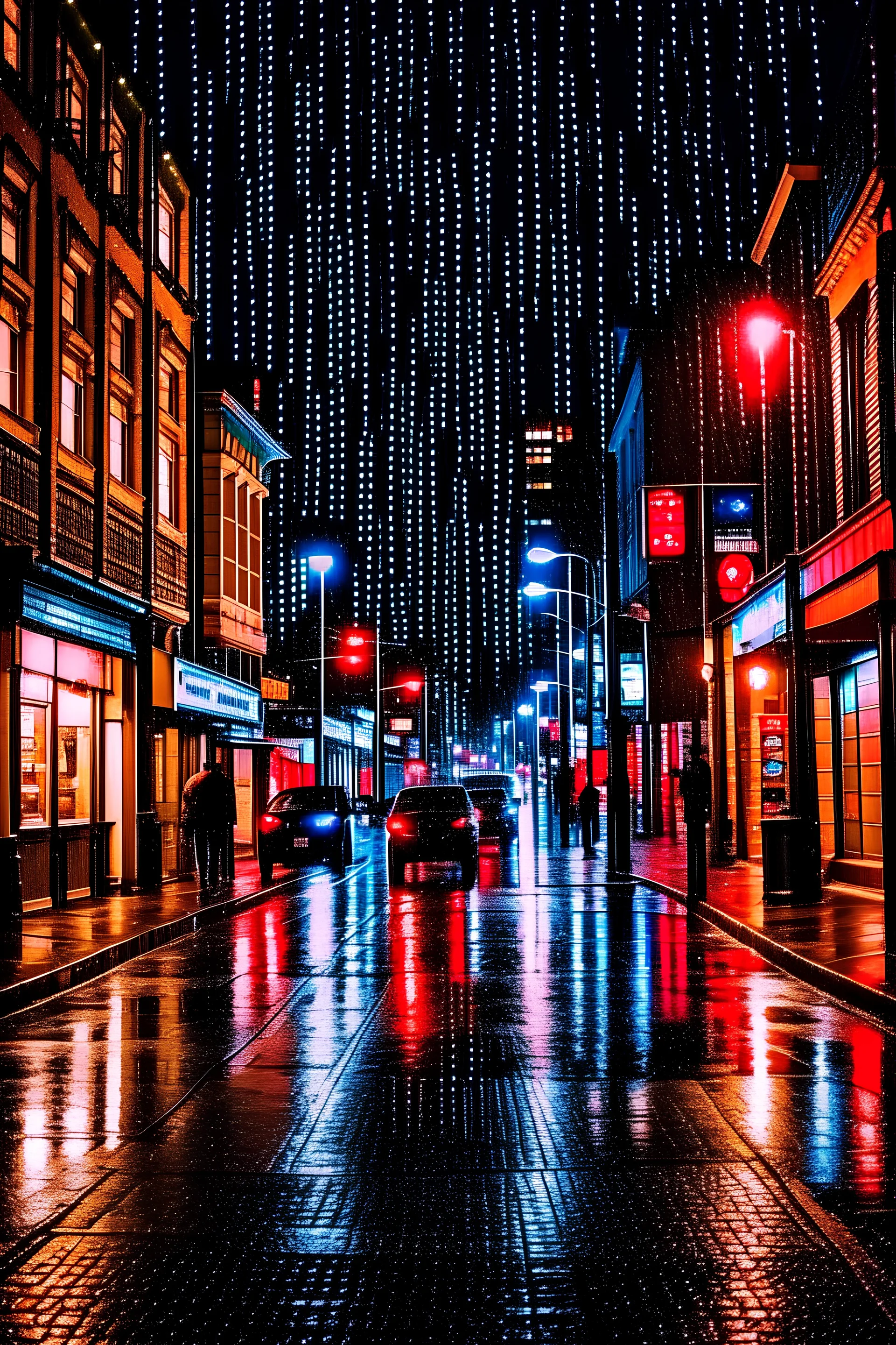 I'm in town on a rainy night