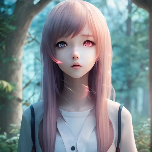 Anime girl studying in room, perfect face, window, nature, anime style, unreal engine 5, studio lighting --ar 2:1