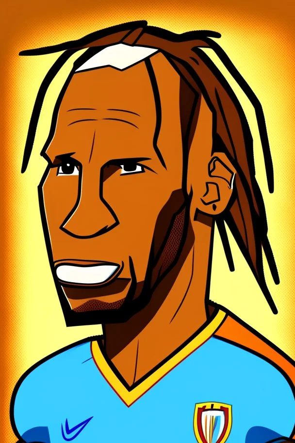 Drogba Footballer, cartoon 2d