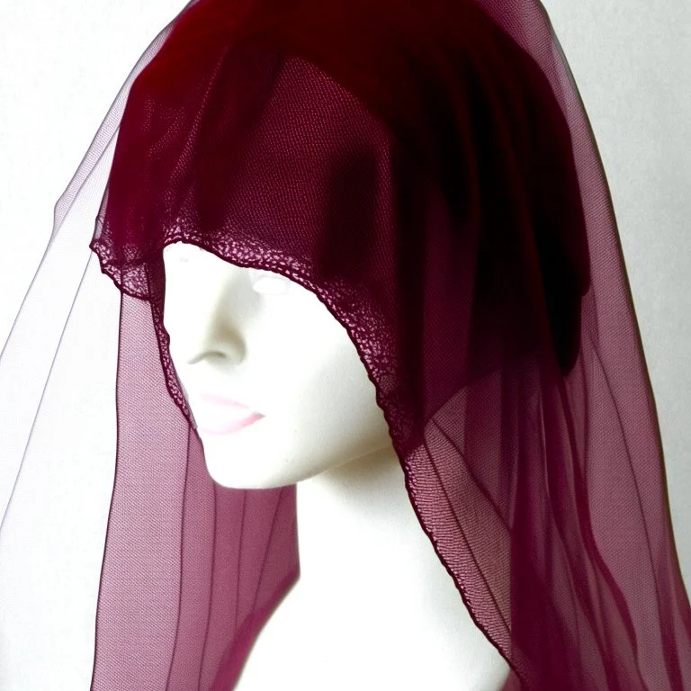 burgundy veil