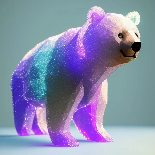 transparent multicolor crystal bear