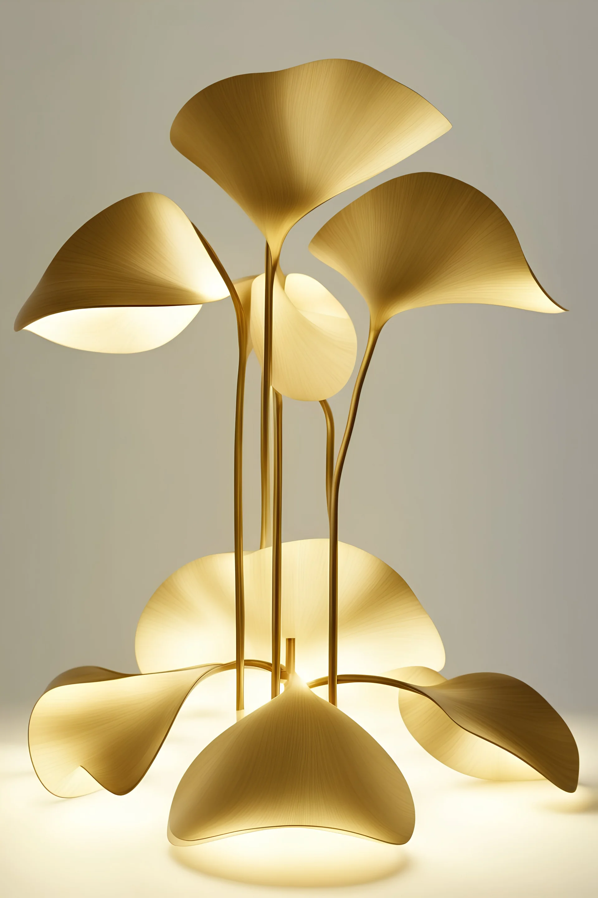 Wall lamp, inspired by ginko leaf, organic form, modern design syle