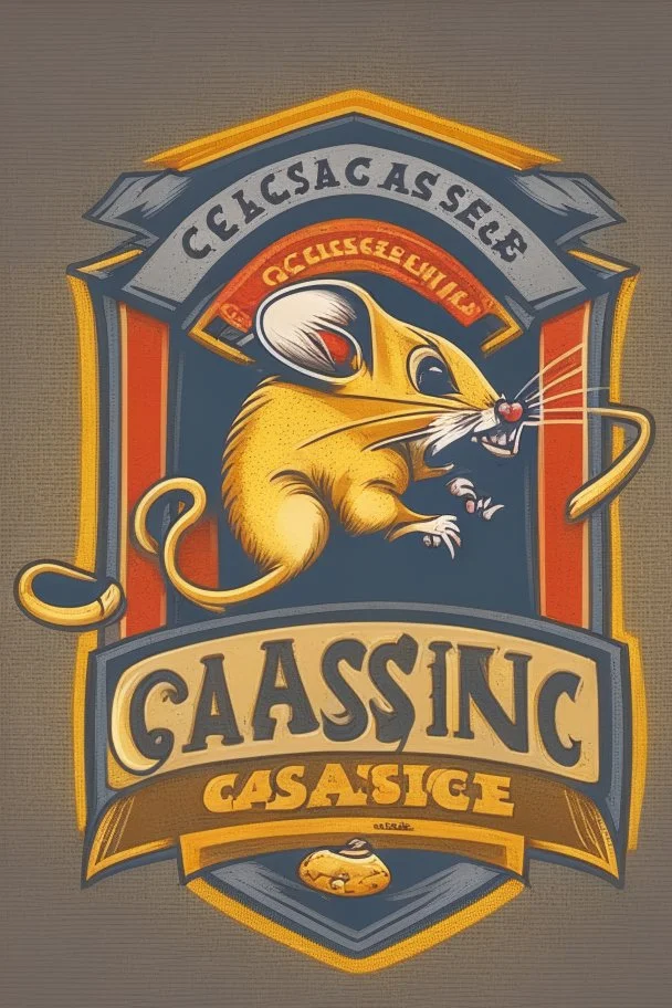 Mouse stealing cheese logo design