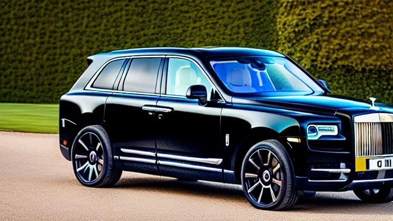 ultimate black rolls royce Cullinan Fire, Rear View, 4K, Ultra Detailed