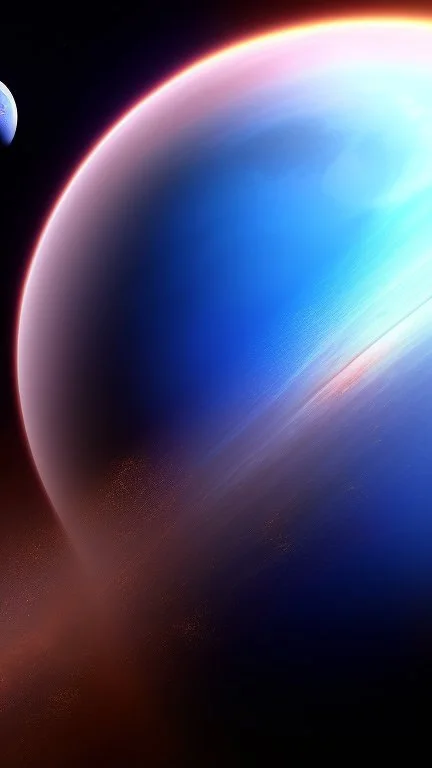 heart-shaped planet in space, with saturn rings , photorealistic