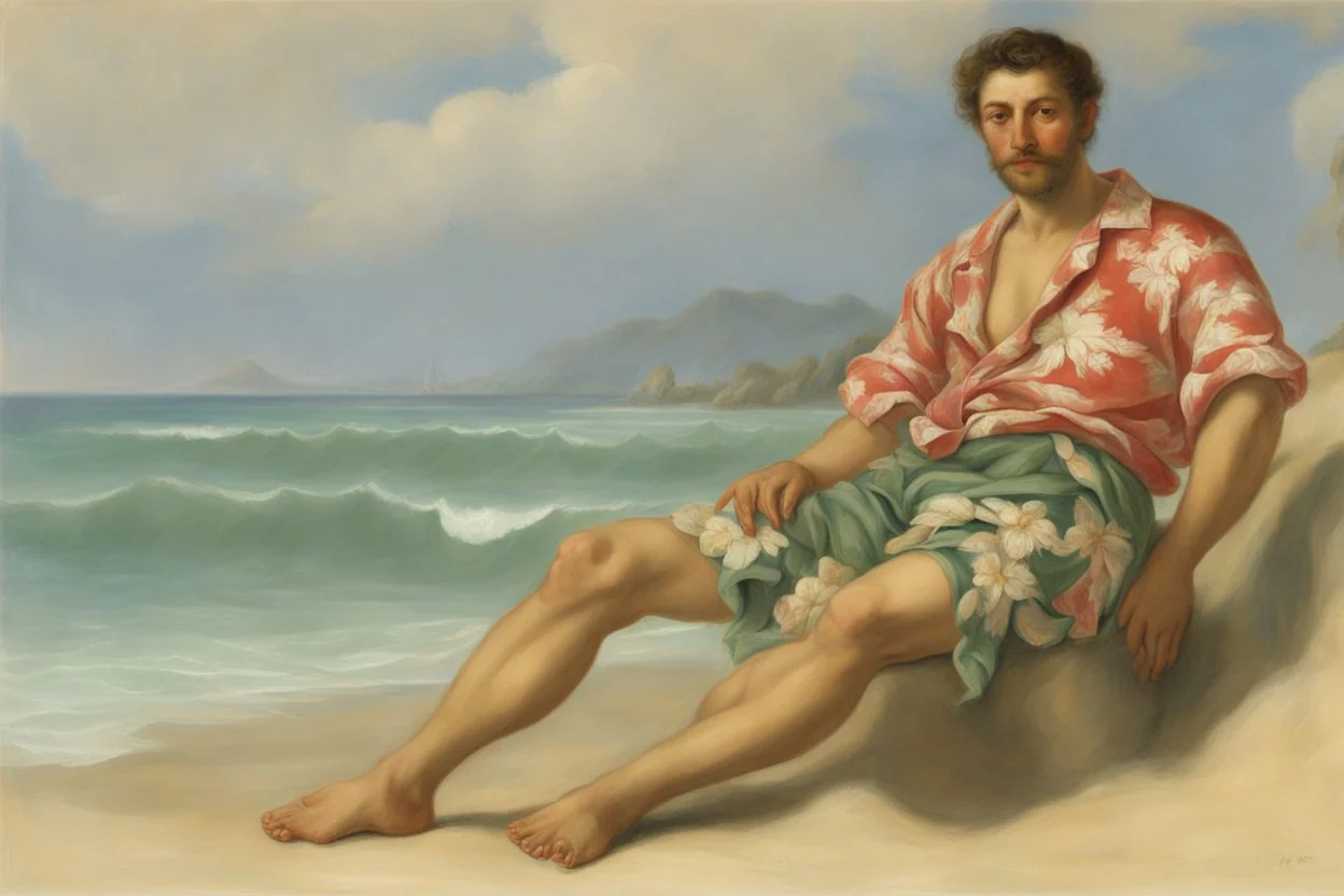 man in Hawaiian shirt by andrea del sarto