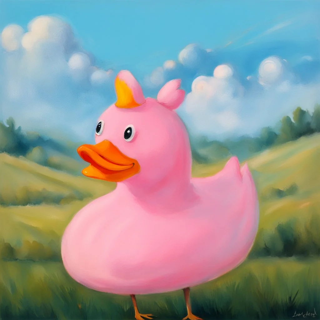 a pink duck doll