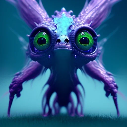 Cute fluid ink creature, big eyes, unreal engine 5, 8k resolution, photorealistic, ultra detailed