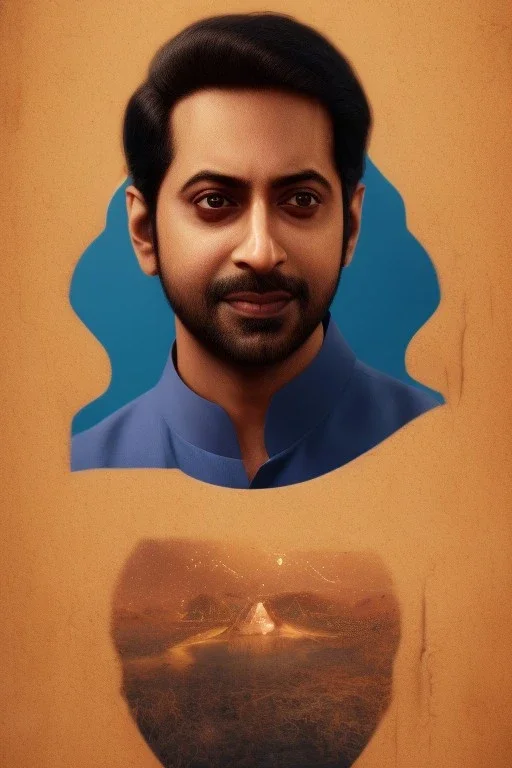 South Indian actor Fahad faasil, by Mahmoud Sai, Cartographic, Circuitry, Golden Hour, Closeup-View, 16k, Lumen Global Illumination, Diffraction Grading