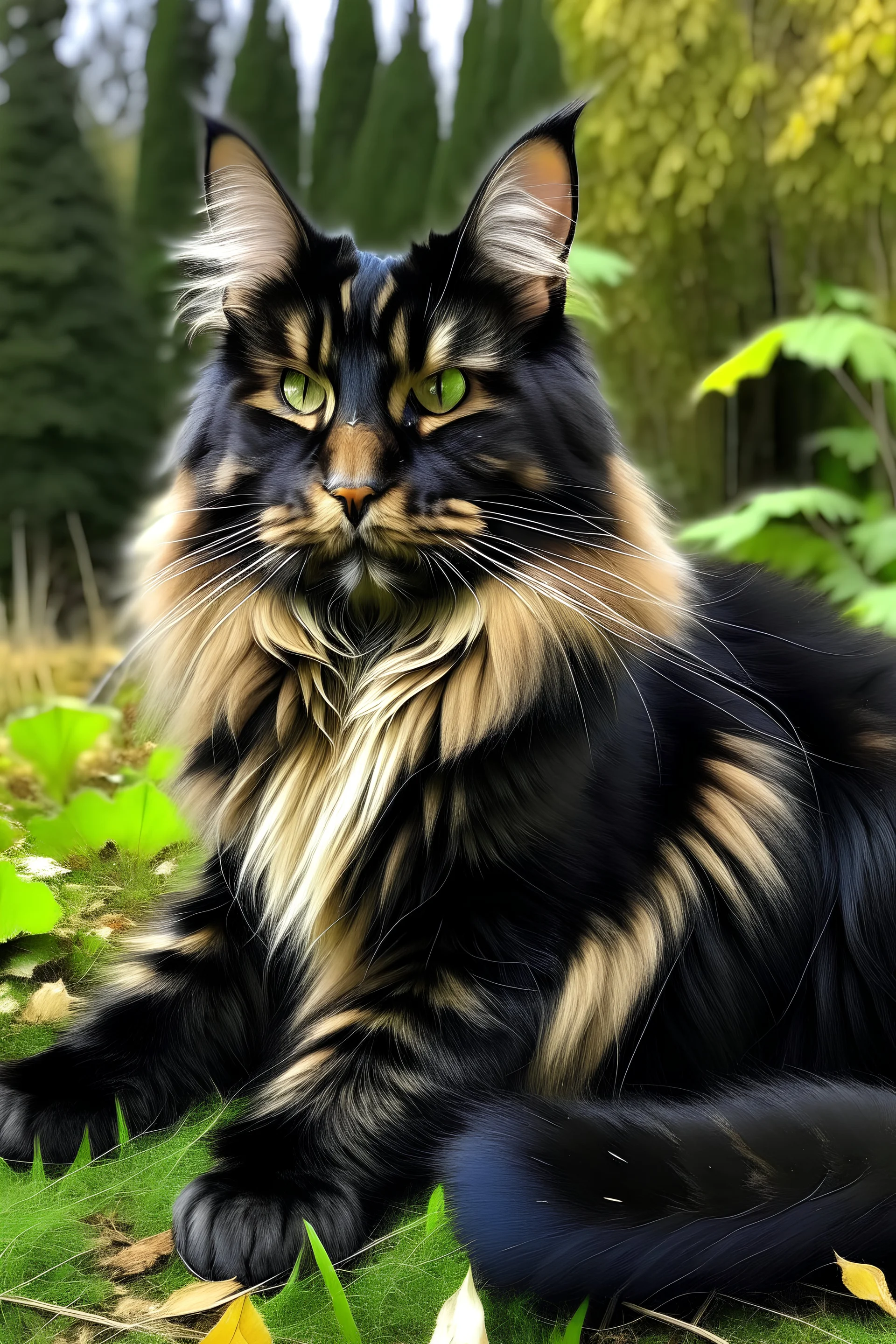 Big maine coon, natural, black