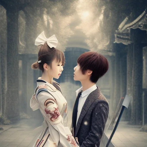 Japanese actors kissing