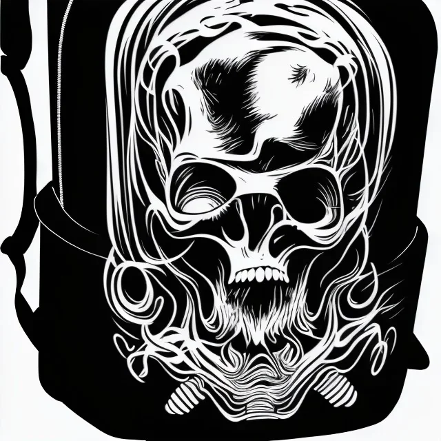 ein rucksack im schwarz weiss vector stil