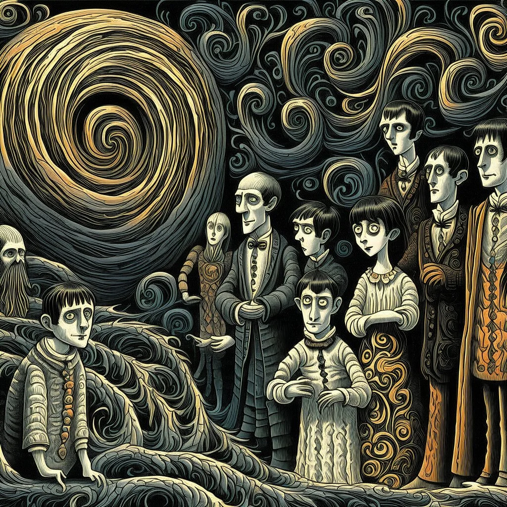midium dark shadows. Edward Gorey