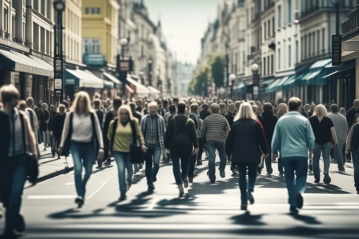 personas en la calle