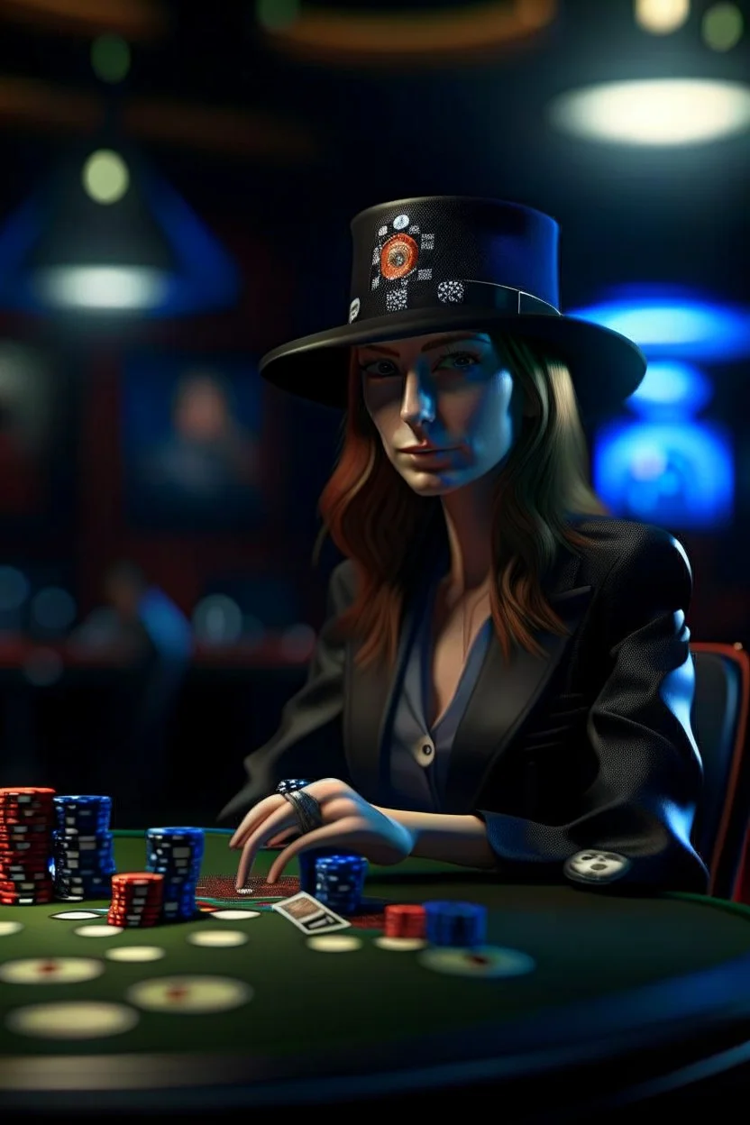 portrait chatbot witchcraft wins in poker, photo-realistic, shot on Hasselblad h6d-400c, zeiss prime lens, bokeh like f/0.8, tilt-shift lens 8k, high detail, smooth render, down-light, unreal engine 5, cinema 4d, HDR