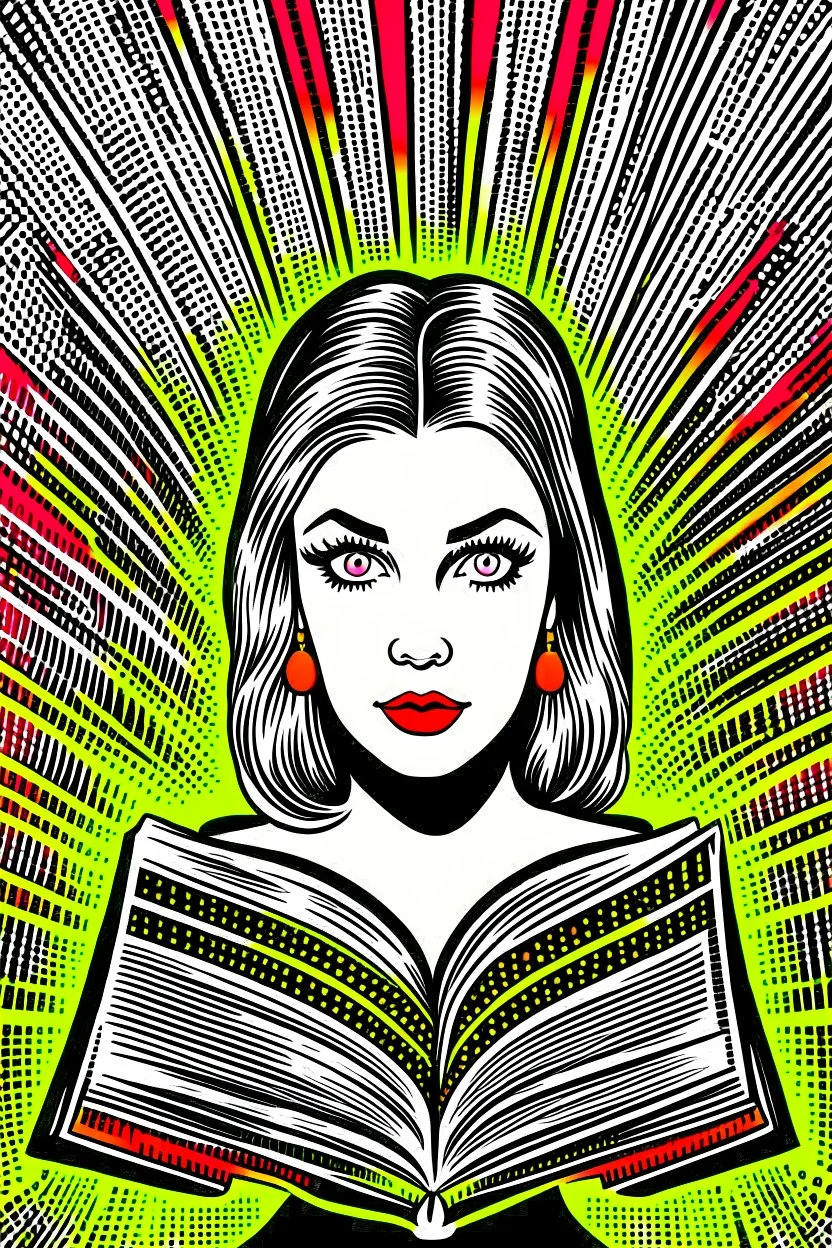 Vintage pop art style, book of light