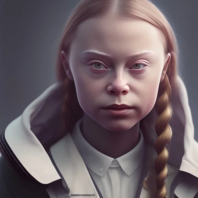  Greta Thunberg portrait Clown beautiful girl, raytracing, cgi, lumen reflections, cgsociety, ultra realistic, volumetric fog, overglaze, analog photo, polaroid, 100mm, film photography, dslr, cinema4d, studio quality