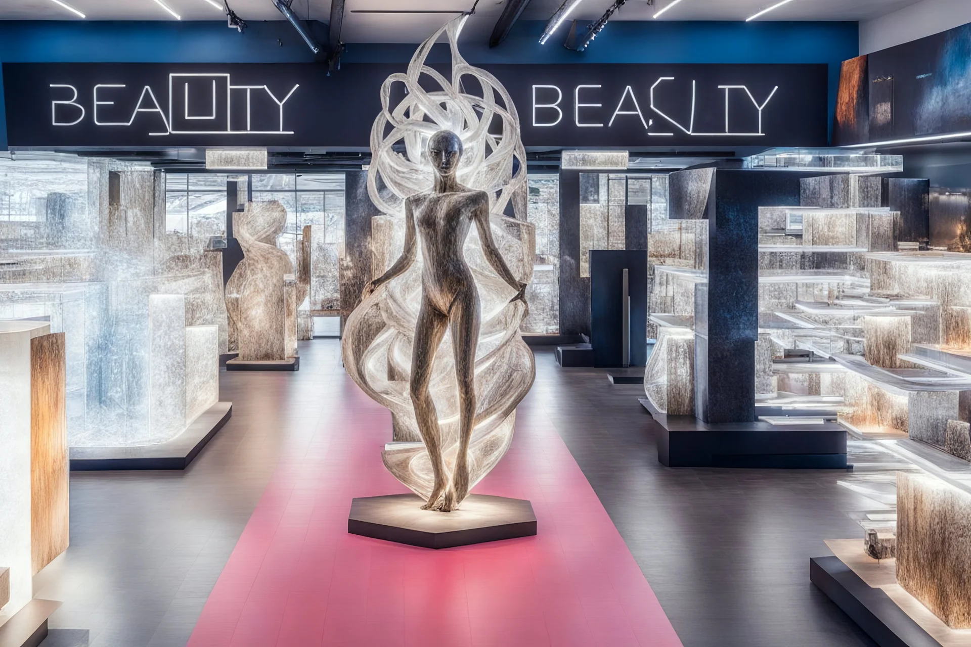 the sculpture is unusual in the form of light