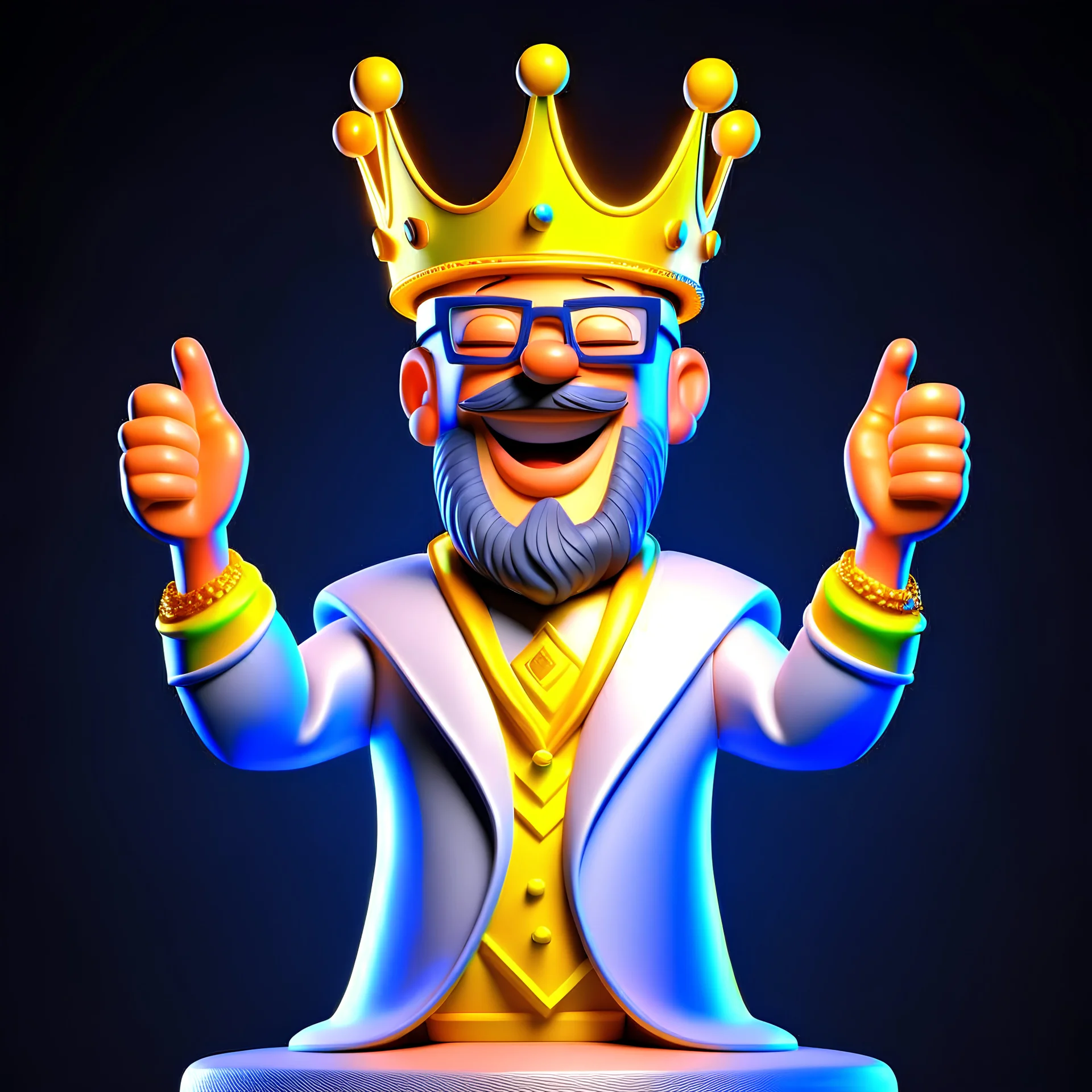 King cyber cheerful 3D