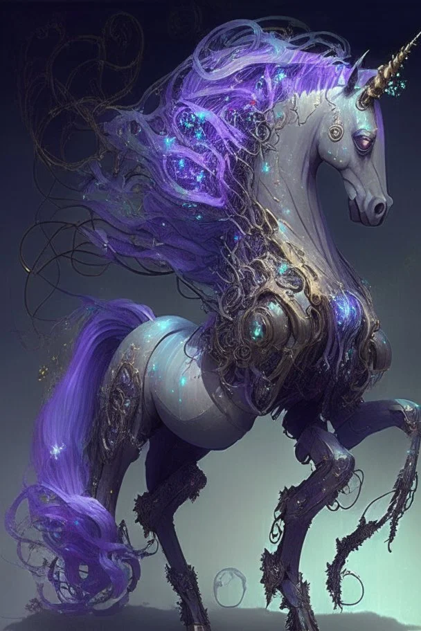 Inspired by the fantastical and driven by her own creativity, Agatha's mind blossomed with an idea that danced on the edges of imagination. She envisioned a cyber-golem unlike any other—a majestic unicorn, a creature steeped in mysticism and imbued with a power that could rival even the darkest forces.