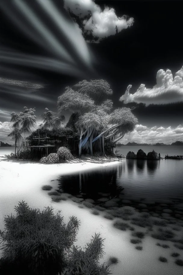 Raja ampat Papua bw infrared photography