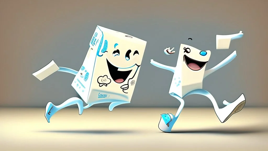 cartoon milk carton dancing