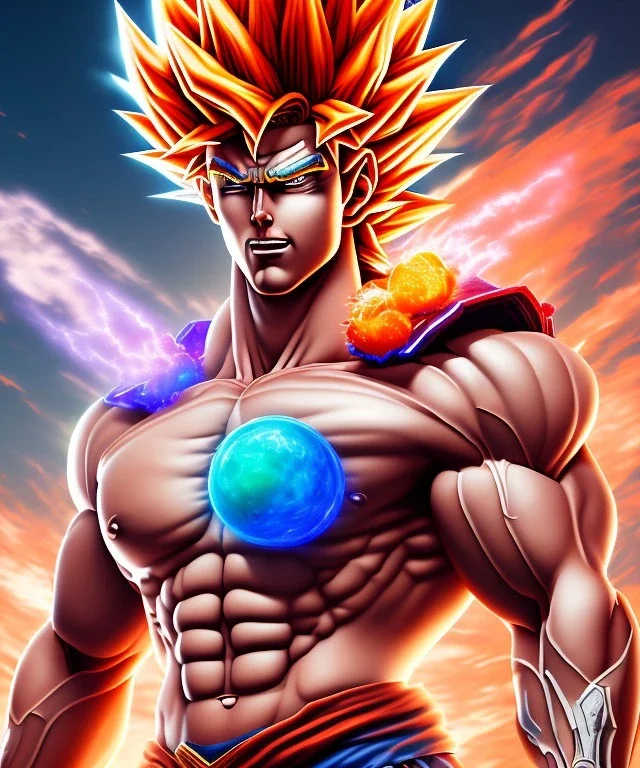 handsome goku, big muscles, shirtless, chest tattoo, soft light atmosphere, light effect，vaporwave colorful, concept art, smooth, extremely sharp detail, finely tuned detail, ultra high definition, 8 k, unreal engine 5, ultra sharp focus