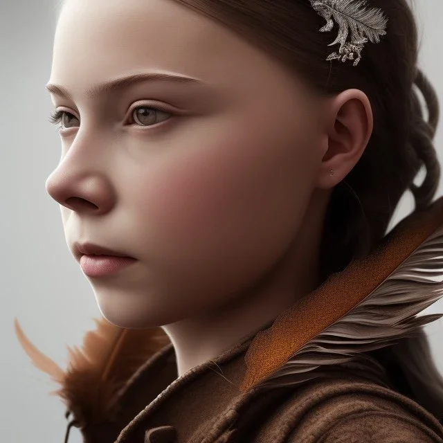  Greta Thunberg portrait rusty metal, feathers, Dryad, fae, sidhe, ominous, nature, plants, wildflower, facepaint, dnd character portrait, intricate, oil on canvas, masterpiece, expert, insanely detailed, 4k resolution, retroanime style, cute big circular reflective eyes, cinematic smooth, intricate detail , soft smooth lighting, soft pastel colors, painted Renaissance style