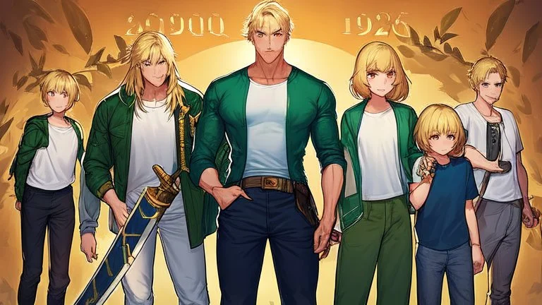 George is estimated to be 28 years of age (as of Broken Sword 4). His trademark appearance consists of blond hair, cut short in the back but left long in the front, as well as jeans with incredibly deep pockets and a blue-green jacket over a white t-shirt.