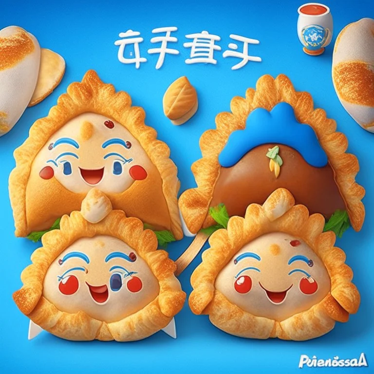 Empanadas argentinas, japanese mascot style