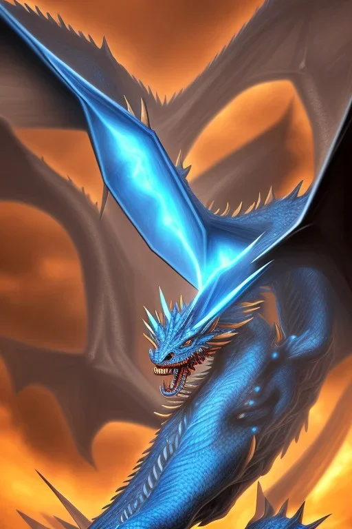 A Blue eyes withe dragon of yu gi oh, realistic,