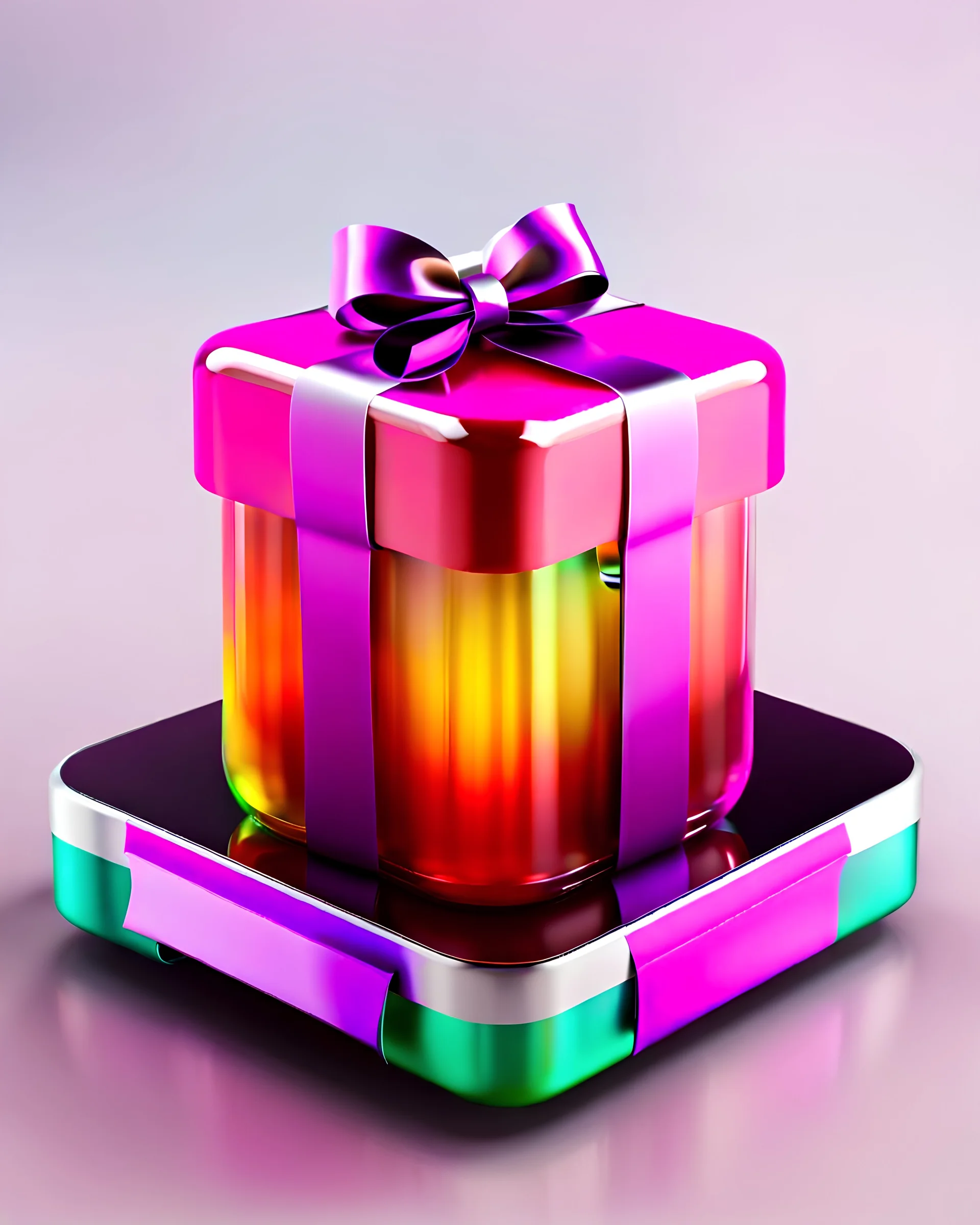 gift box, jelly, bow ribbon, rounded 3d