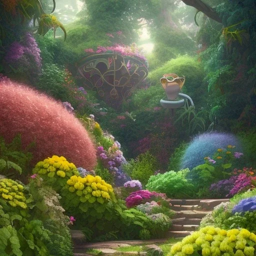 pixar style, volumetric summer garden environment and background, realistic painting of sneaker, looking excited, volumetric lighting, dramatic lighting, detailed digital painting, extreme dense and fine fur, anime, ornate, colour-washed colors, elegant, small minutiae, tiny features, particulars, centered, smooth, sharp focus, renderman gofur render, 8k, uhd, detailed eyes, realistic shaded volumetric lighting, sunlight caustics, backlight, centered camera view