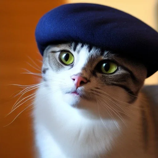 Cat wearing beret