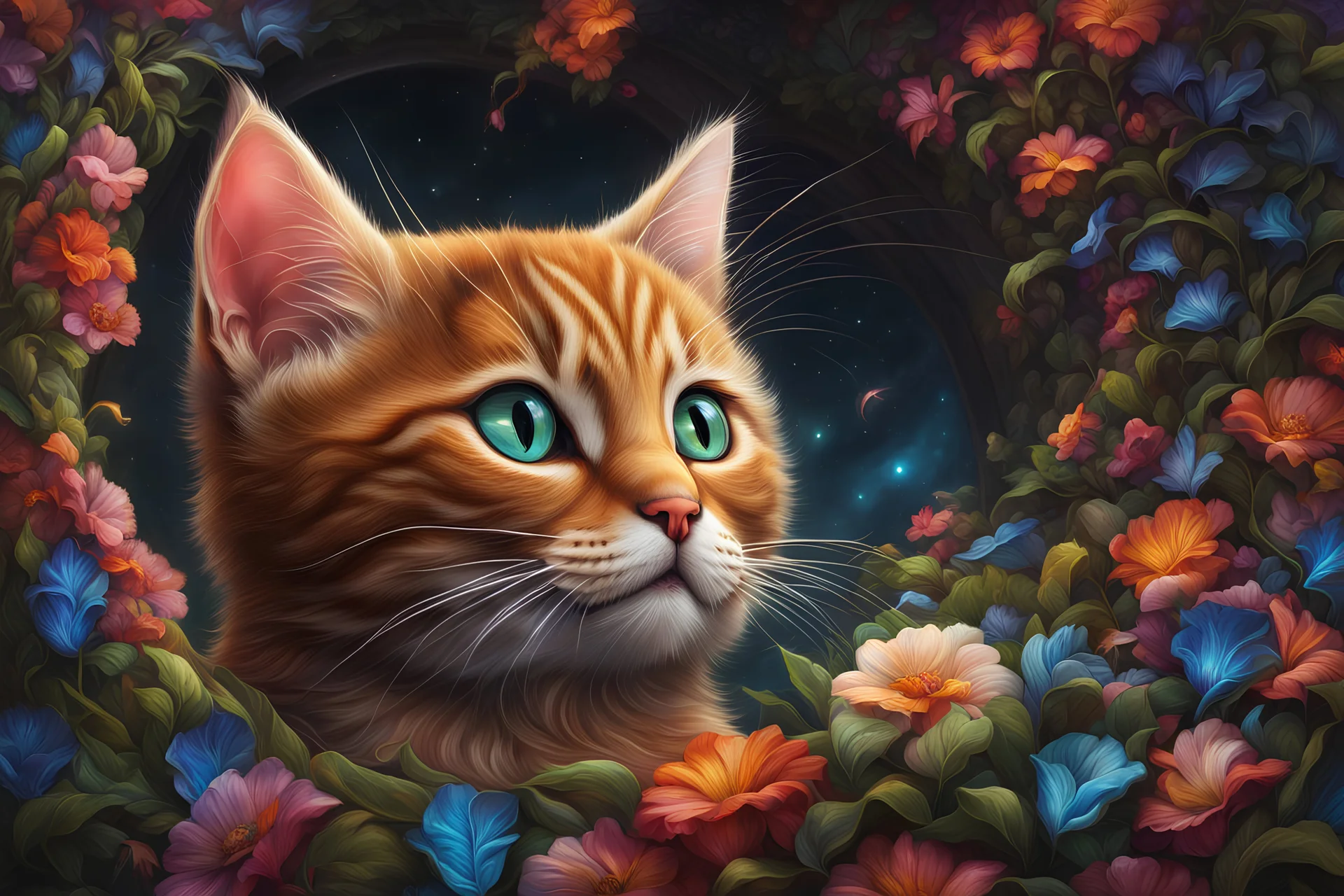 Adorable mysterious kitten, beautiful arcane cat, kitten goddess, insanely detailed artwork by Awwchang, Ferdinand Knab, Artgerm Lau, Anne Stokes, Josephine Wall, Leonid Afremov, vibrant deep colors, magnificent hyperdetailed, maximalist, HDR, 16k resolution, trending on ArtStation, CGSociety, sharp focus, stained glass background resolution HDR