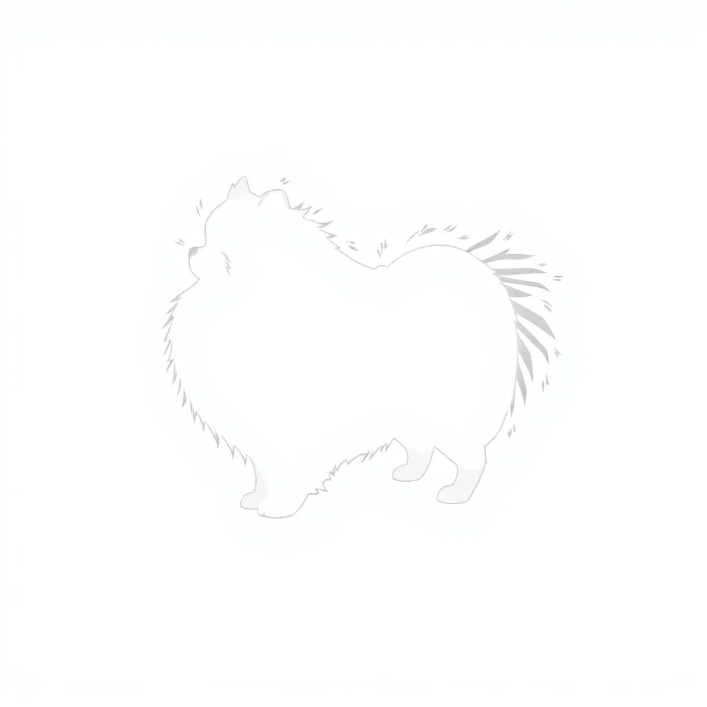 cure silhouette of a pomeranian , black on white vector