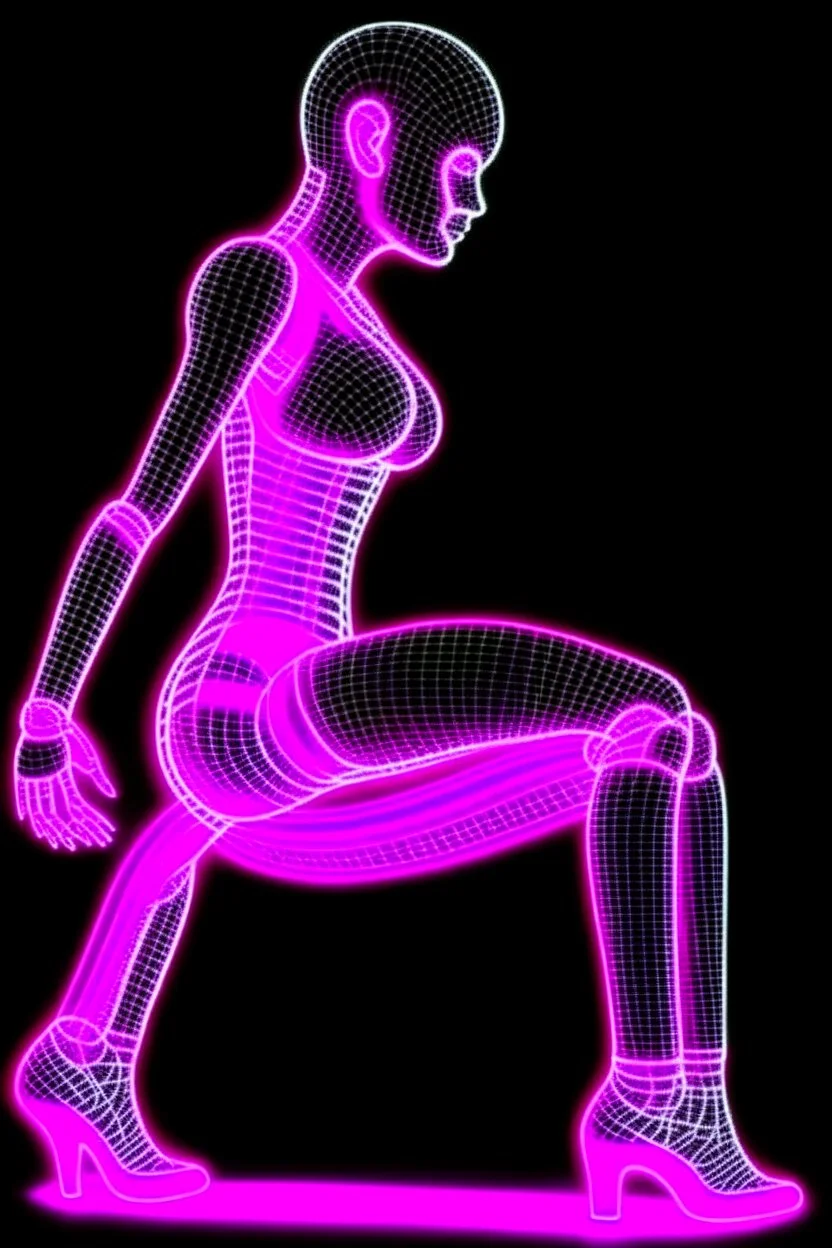 Anais Nin; Neon X-Ray of a woman in heels; neo-futuristic