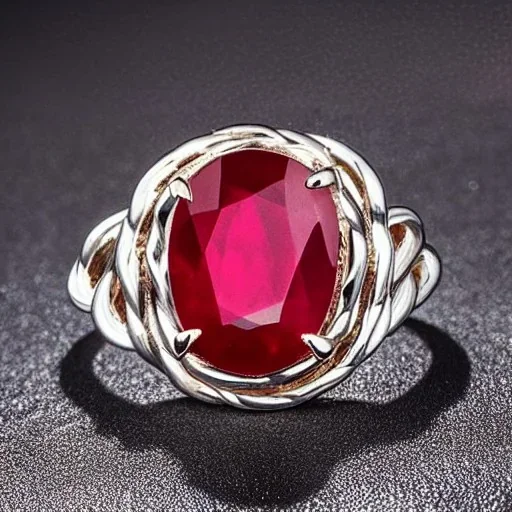 ruby ring with braided band, braided band, men's jewellery