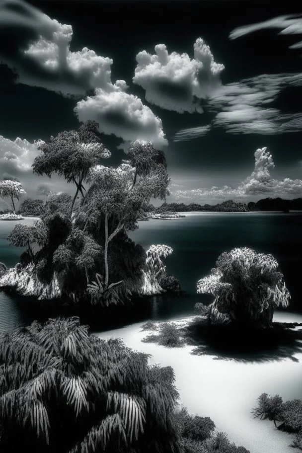 Raja ampat Papua bw infrared photography